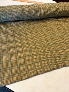 Green and Mustard Plaid Fabric Bolt
